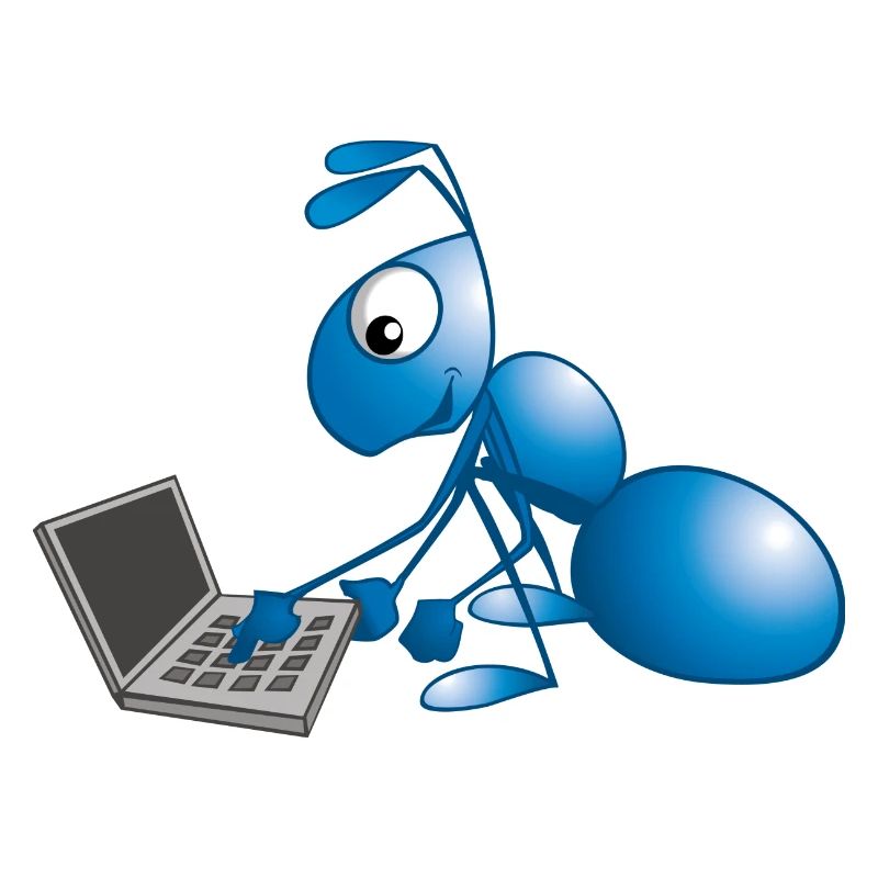 Ant with Laptop