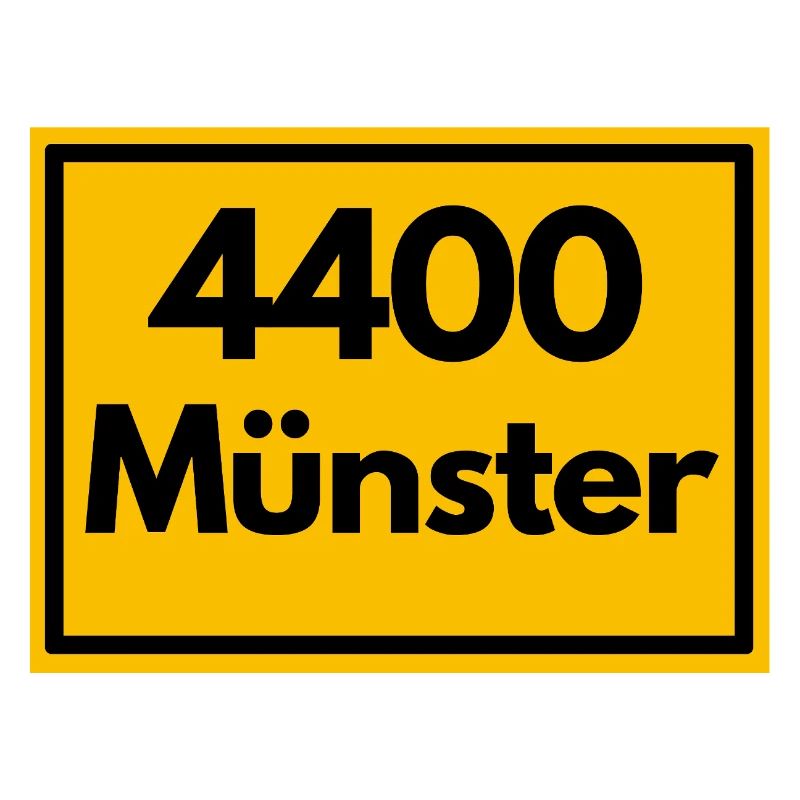 Town sign - then retro old zip code 4400 MÜNSTER