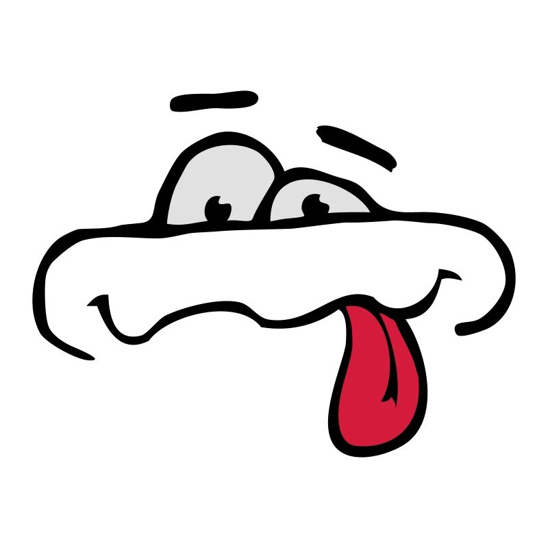 Funny Comic Cartoon Face Tongue Stick Out
