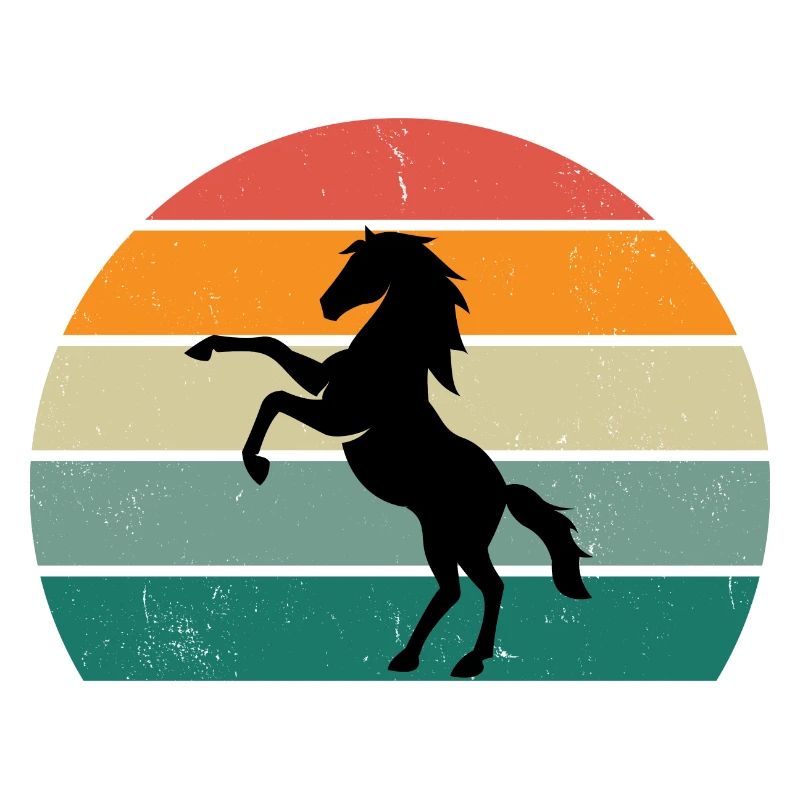 Retro-Pferde-Silhouette-Design