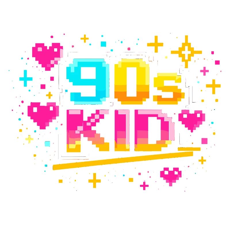 90s Pixelkid Neon Retro