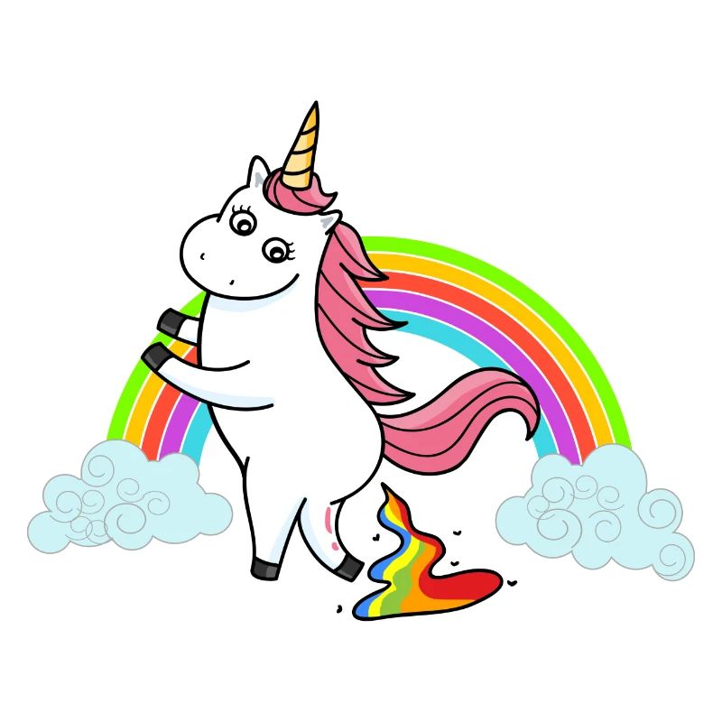 Kackendes Einhorn Regenbogen