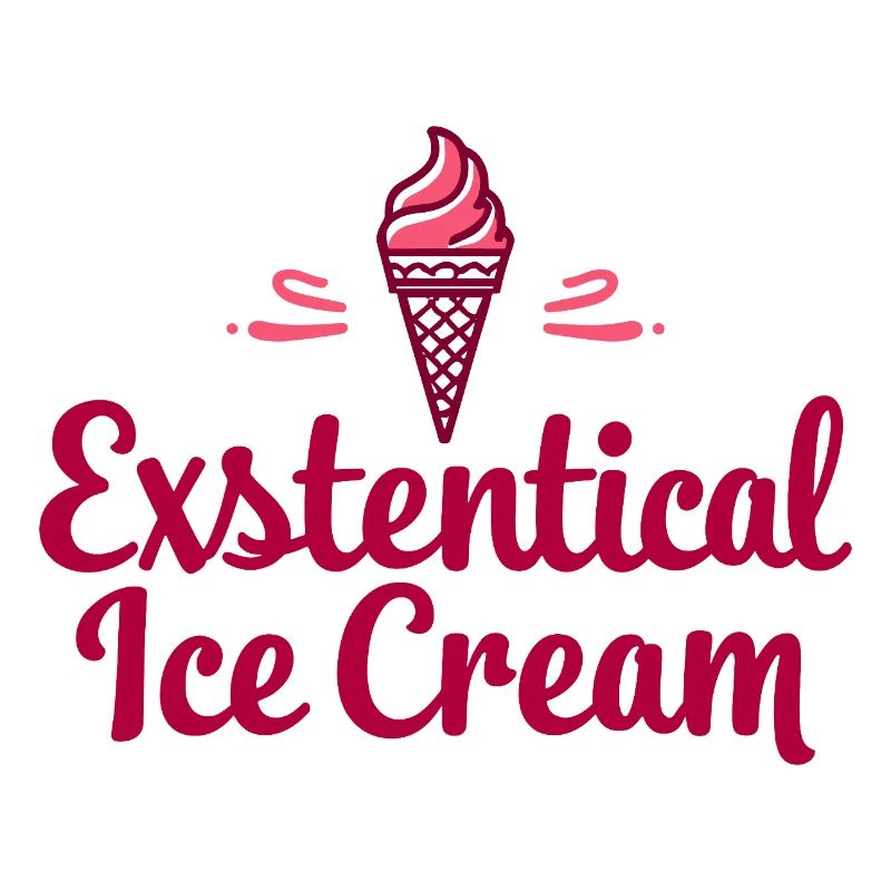 Existenzielle Eiscreme Lustiger Spruch Eis Waffel