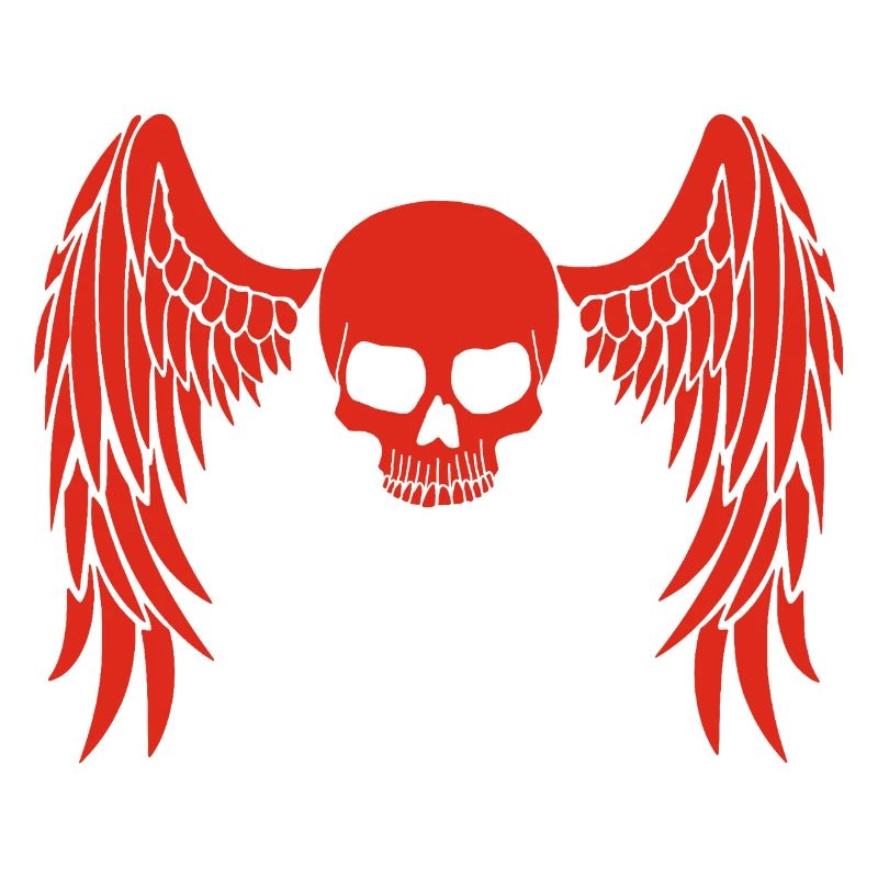 Crâne ailé rouge