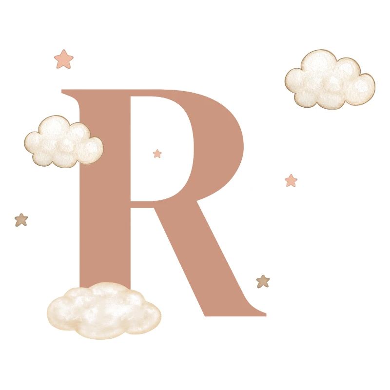 Letter r clouds stars