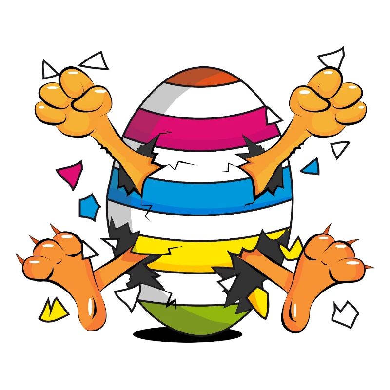 Poussin drôle dans un motif de dessin animé Easter Egg