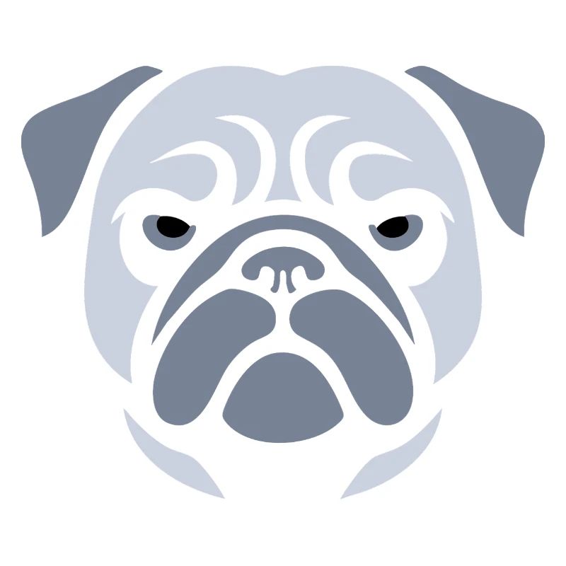 Pug , Dog head