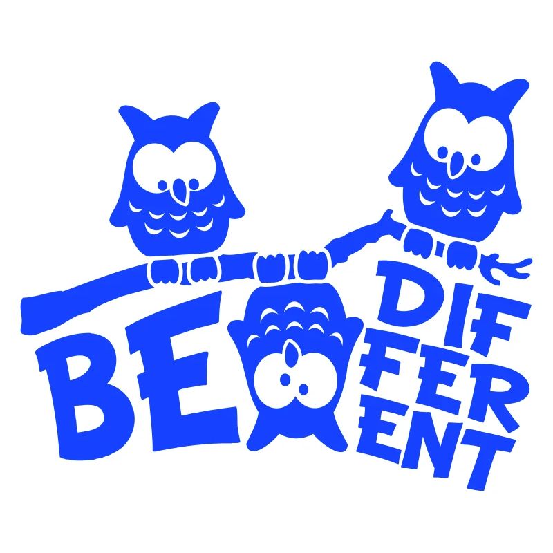 3 Eulen Be Different Spruch verrückt komisch Ast