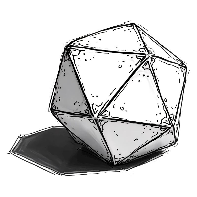 Hand Drawn Cube – Minimal Dice Sketch