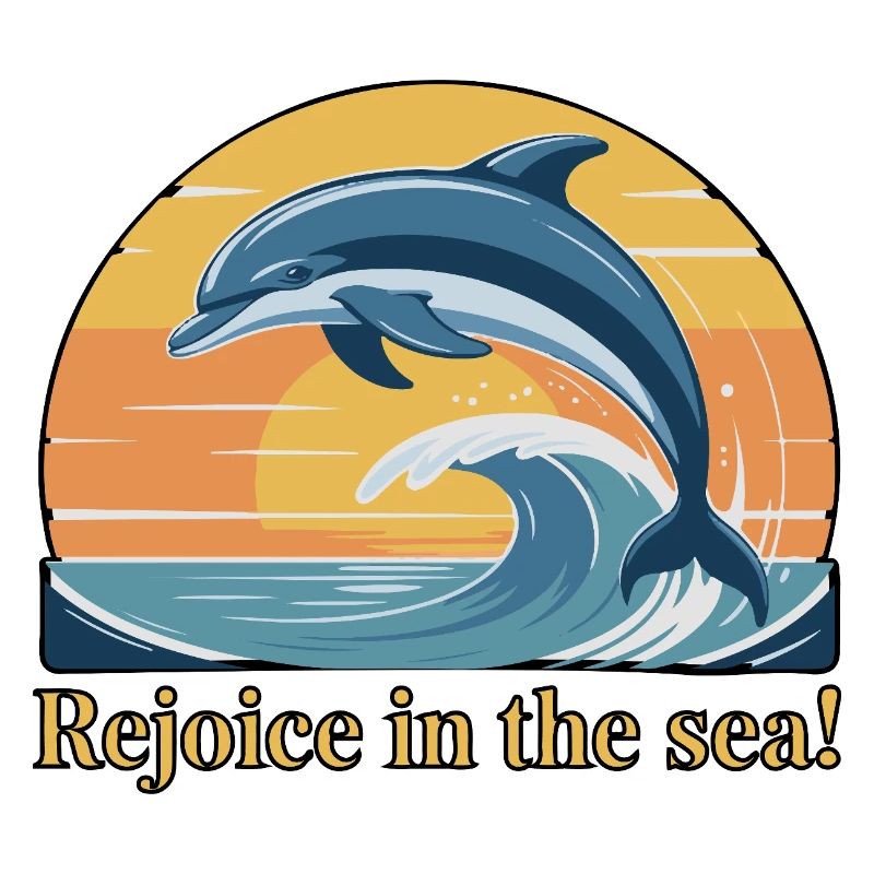 Dolphins Leaping at Sunset Design