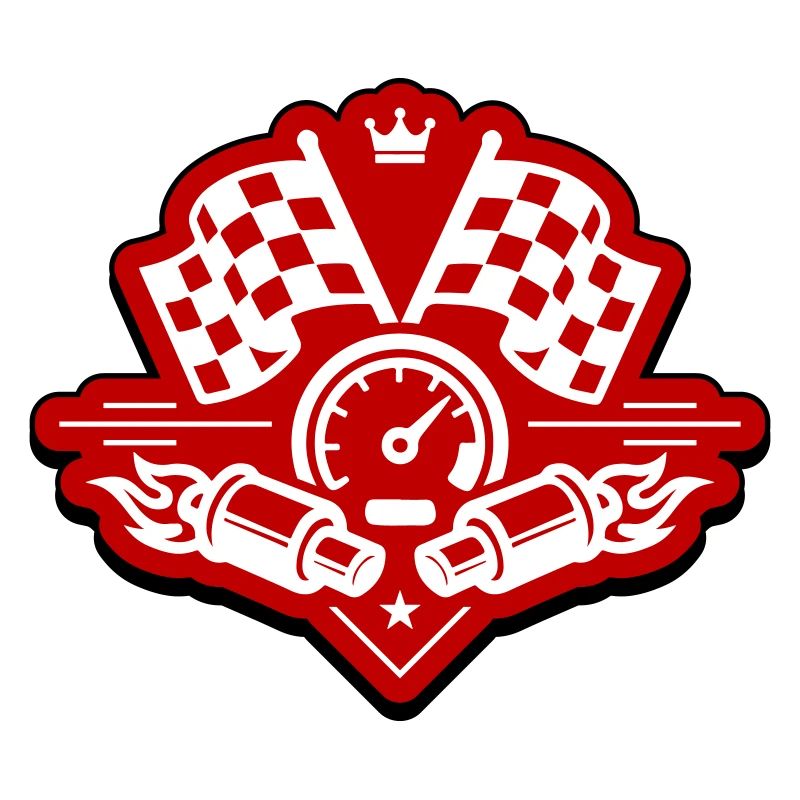 Drapeau de course, compteur de vitesse d'échappement