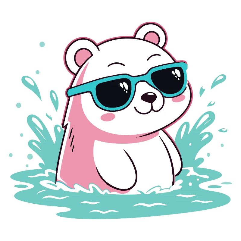 Wasser-Eisbär in kühlen Gläsern