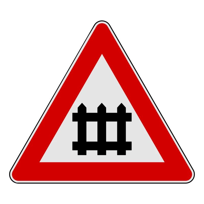 Warning train gate sign