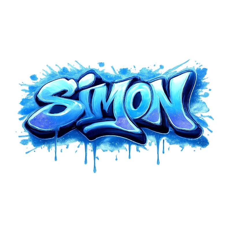 Graffiti SIMON Name Geschenk Ideal druckbar
