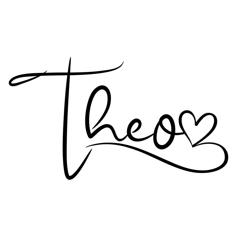 Theo Name First Name Heart Decor