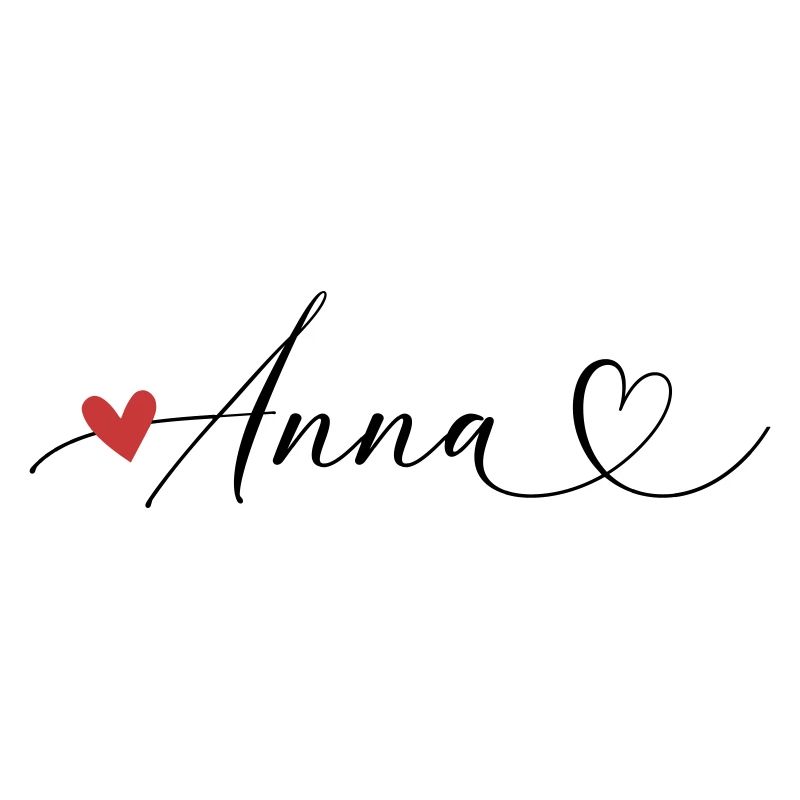 Anna Last name First name Calligraphy heart