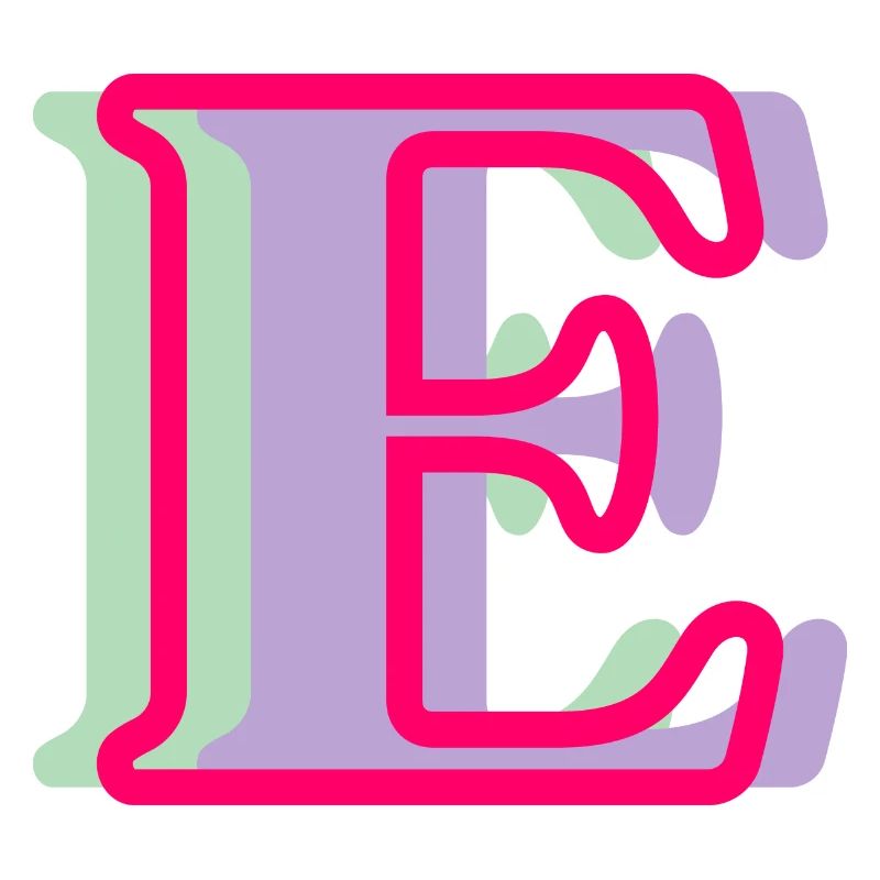 Mehrfarbiger Buchstabe e – originelle Geschenkidee