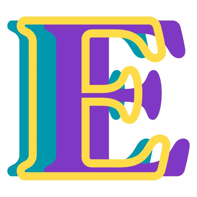 Mehrfarbiger Buchstabe e – originelle Geschenkidee