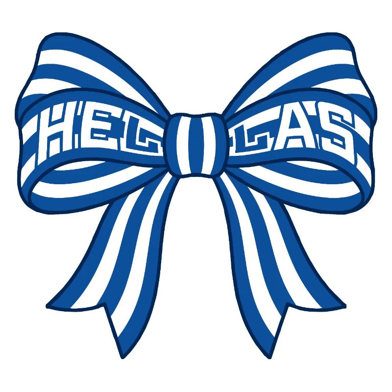 Blue White Bow Graphic