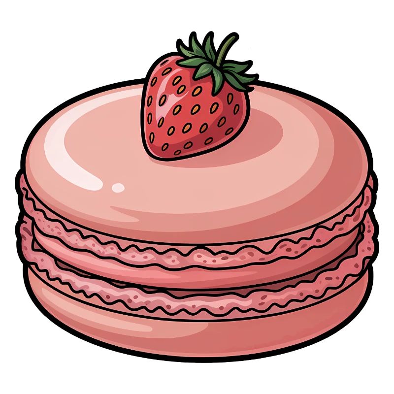 Erdbeer-Macaron-Dessert