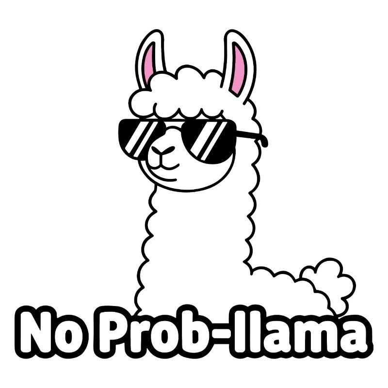 Lama mit Sonnenbrille No Prob Mama