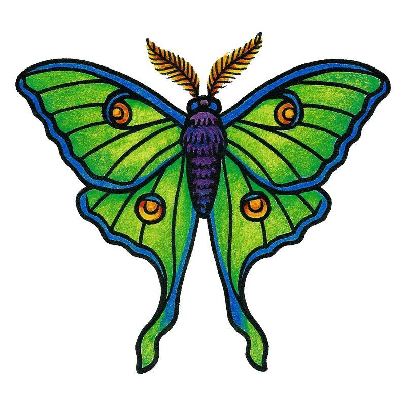 Fleur ailée de papillon vert néon