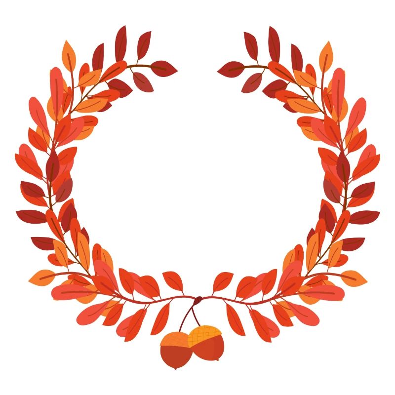 Herbstlaub Kranz mit Eicheln