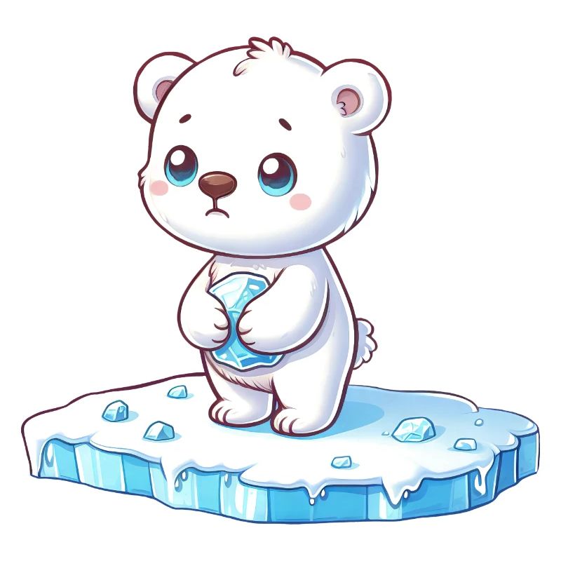 Polar bear on ice floe global warming