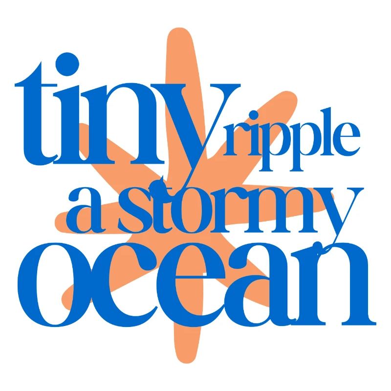 Tiny ripple in a stormy ocean (coral background)