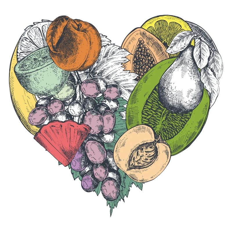 Fruit Heart Collage