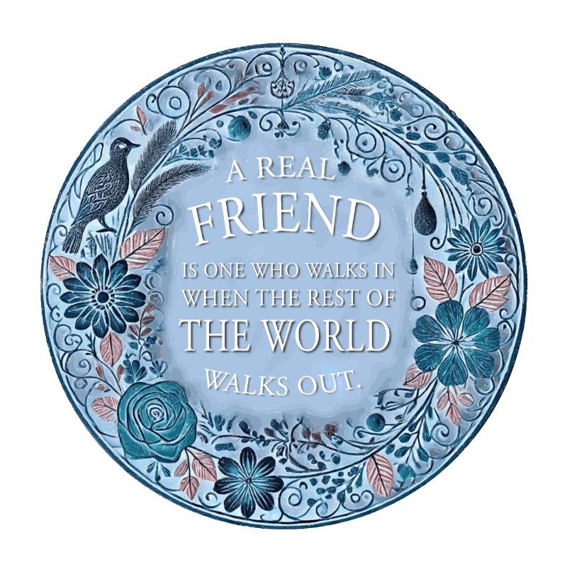 A REAL FRIEND IS ONE WHO WALKS IN WHEN THE REST OF