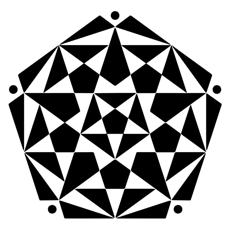 Fractal Pentagram Star Design