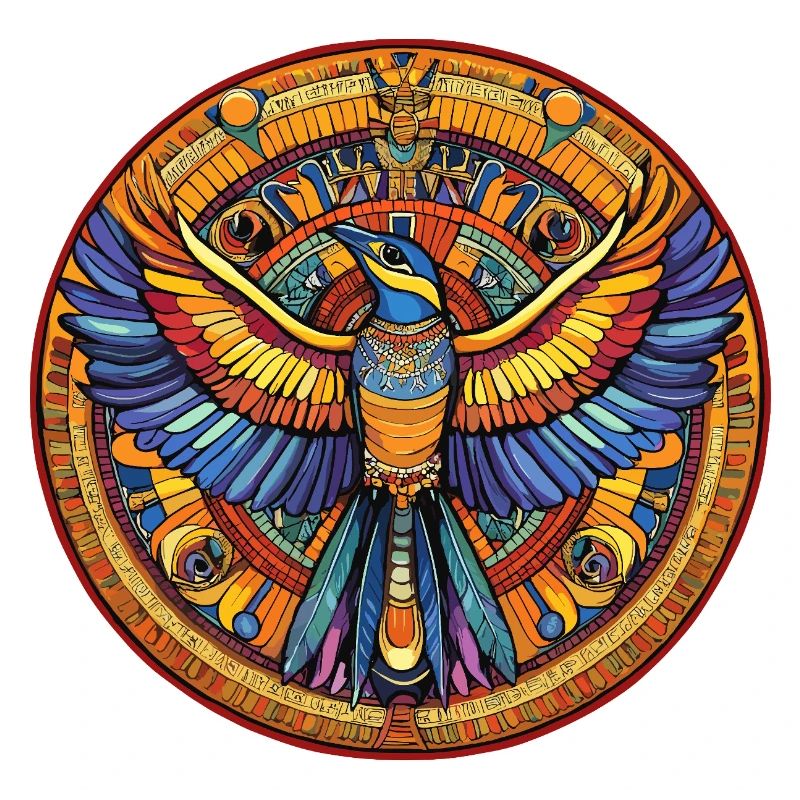 Éventail de feu Phoenix Mandala