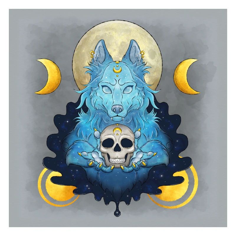 Blue Ink Spirits Posters - Lunar Witch Wolf