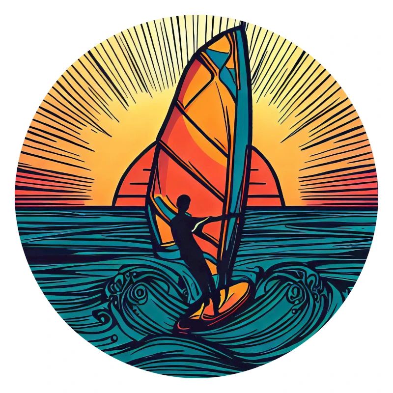 Windsurfer Surfer Sunset