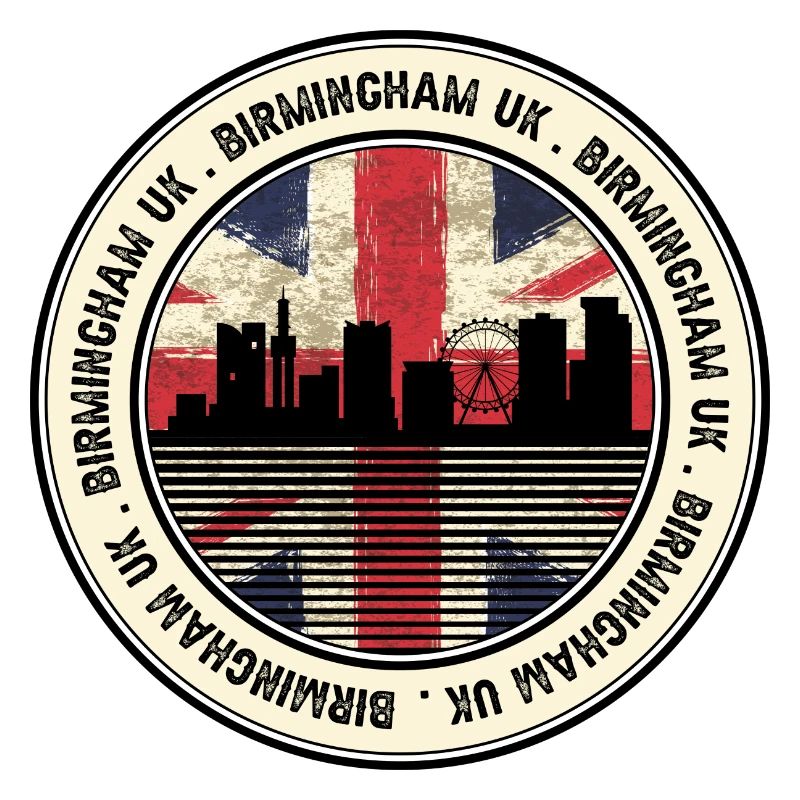 Skyline du drapeau Union de Birmingham, Royaume-Uni