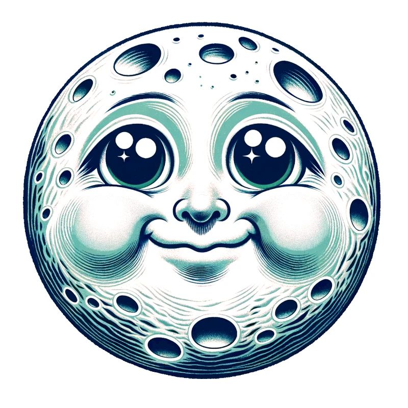 Drôle de lune avec visage