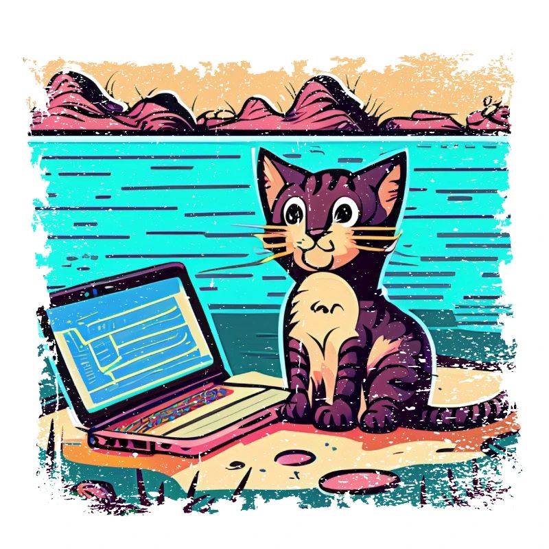 Chat avec ordinateur portable