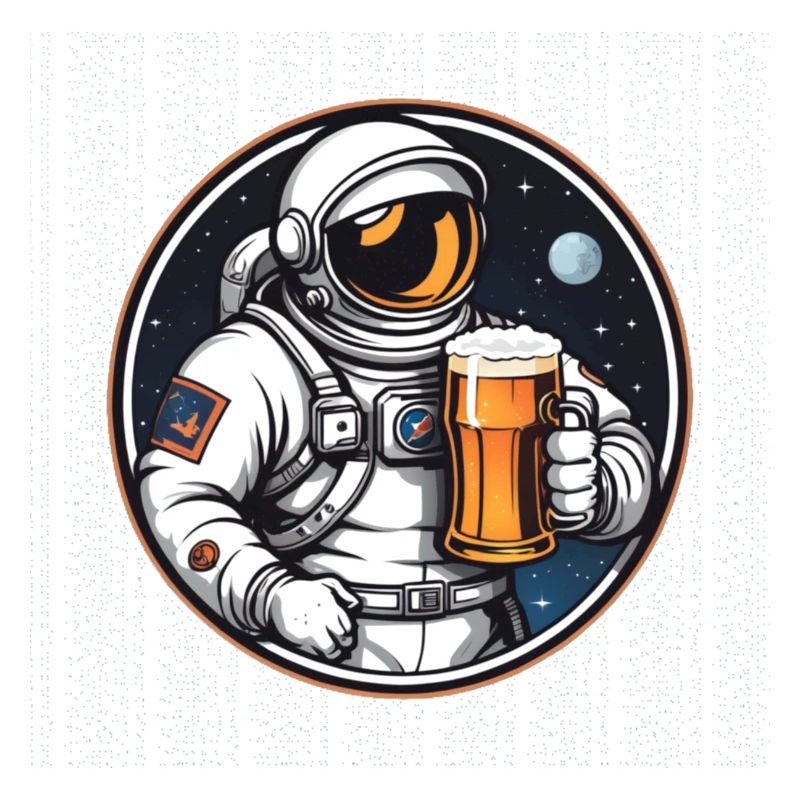 Astronaut mit Bier im All