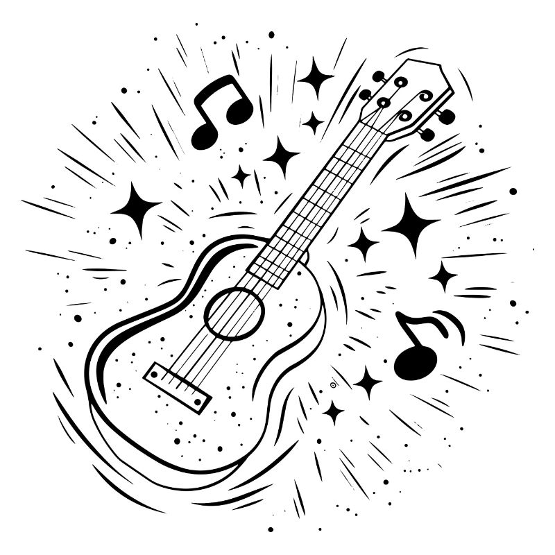 Ukulele Line Art