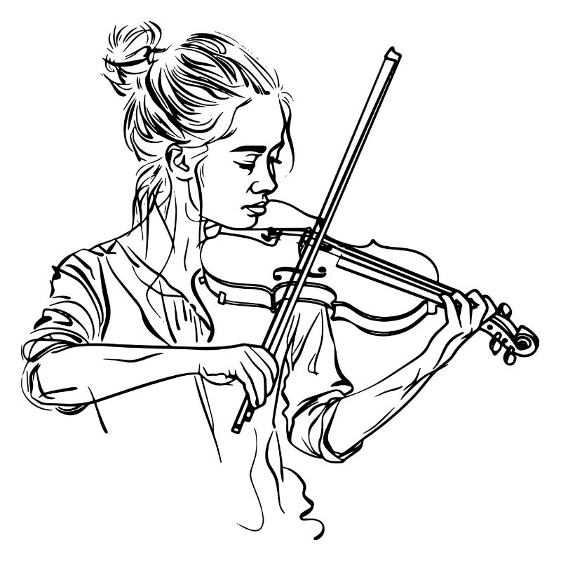 Dessin de fille de violon