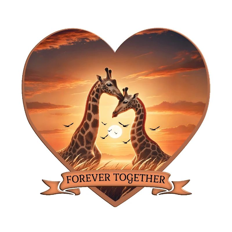 Forever Together: Herz-Design mit Giraffen