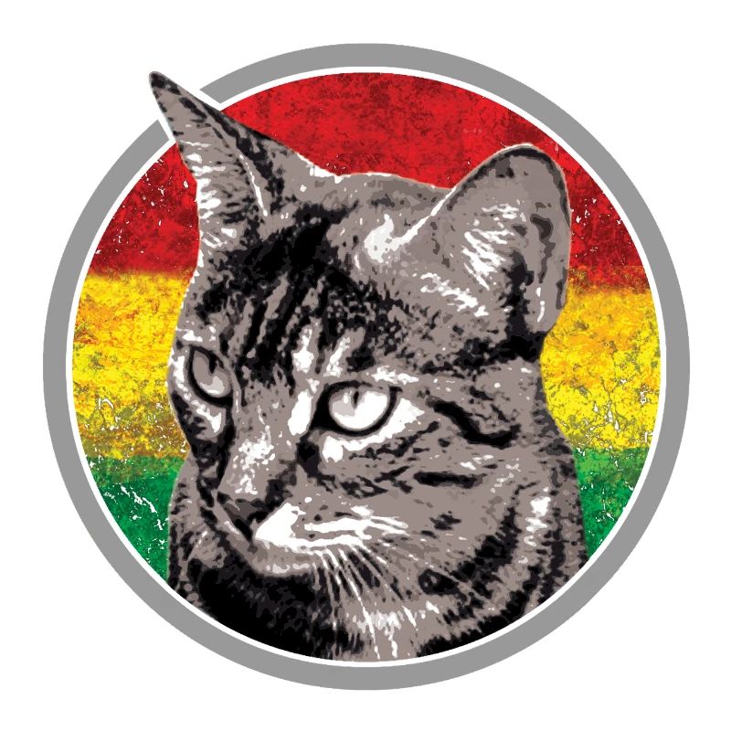 Chat avec des arrière-plans de drapeau