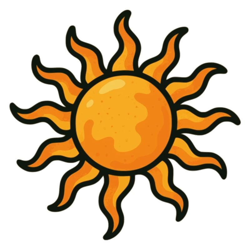 Vivid sun with artistic surface