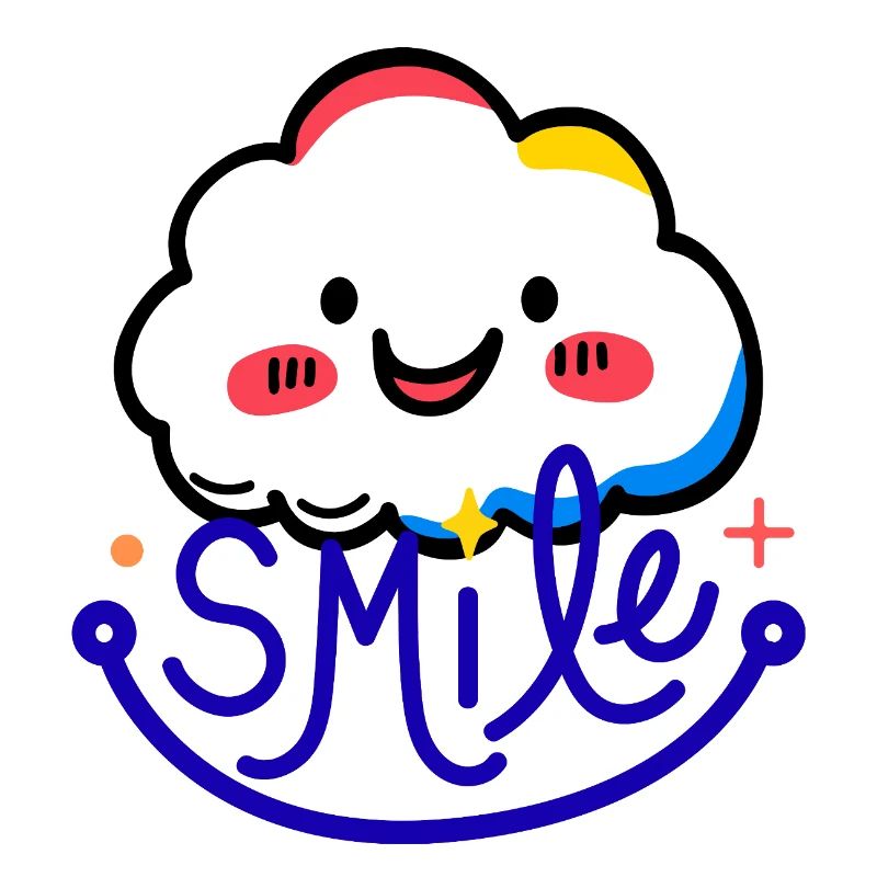 A cloud and a colorful smile
