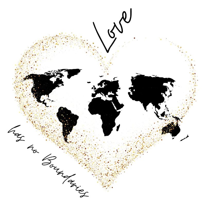Love has no boundaries heart gold