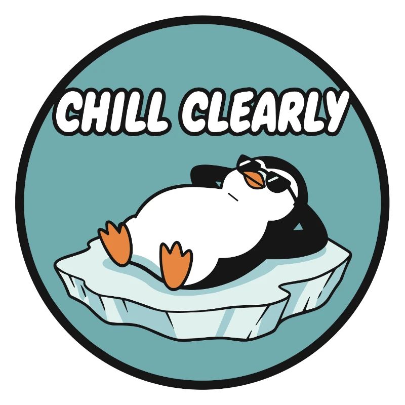 Chill Clearly Pinguin auf Eis