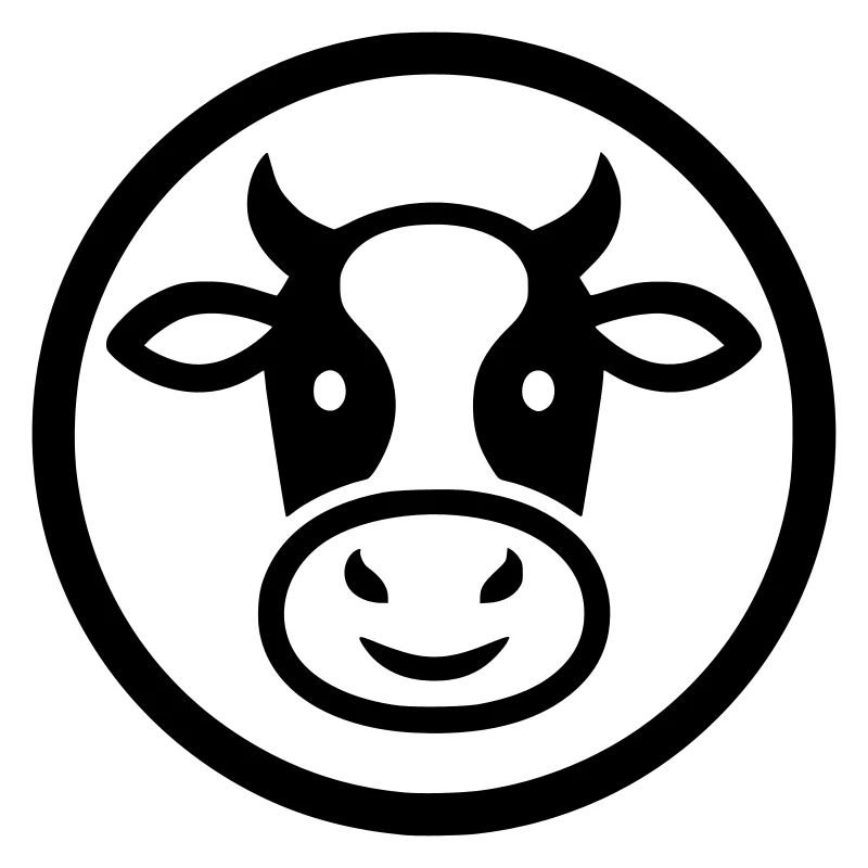 Icône du logo de tête de vache Minimaliste