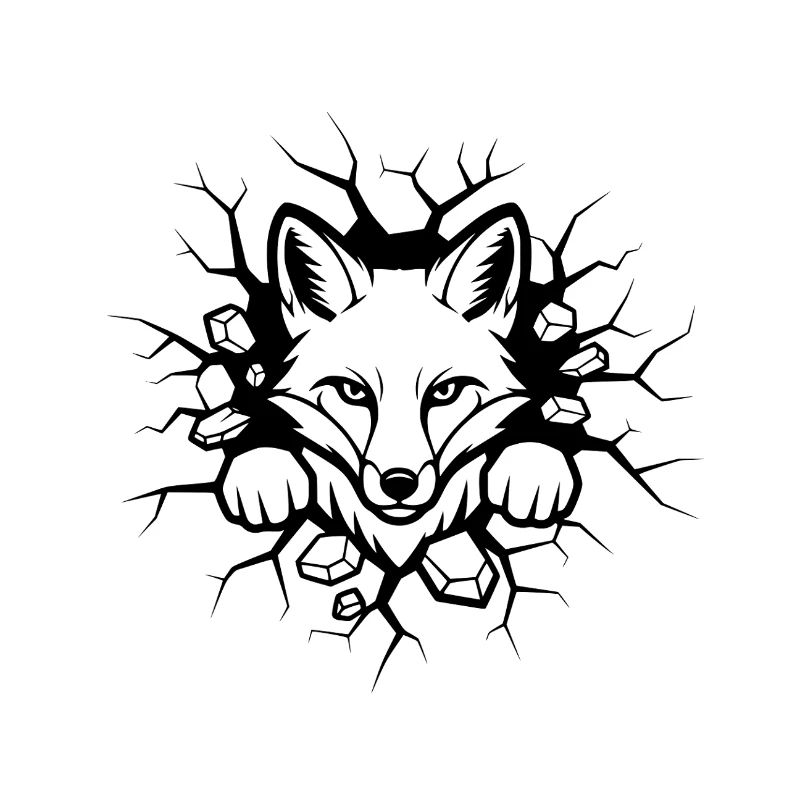 Fuchs Wanddurchbruch Illustration