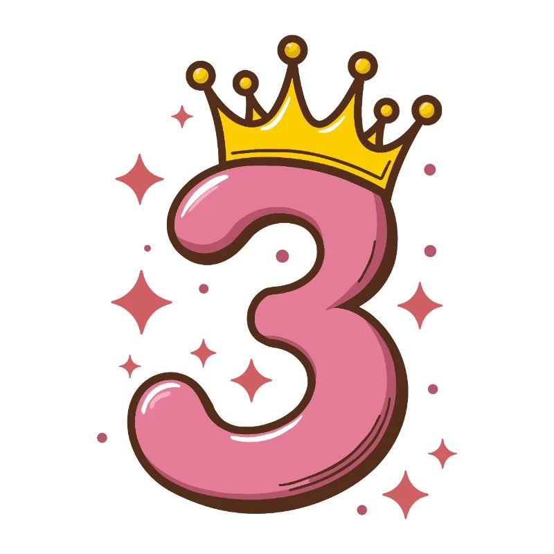 Third Birthday Crown Glitter